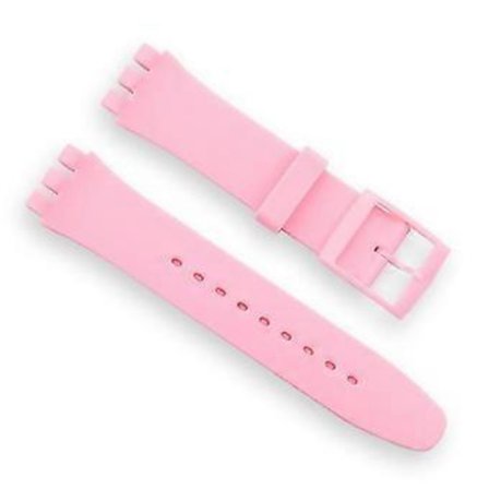 Swatch Kompatibel Silikone Urrem 16mm 17mm 19mm 20mm Udskiftningsrem - Sort (17MM pink)