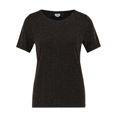 Catwalk Junkie T-shirt TS Disco Stripes , Zwart , Dames , Maat: M