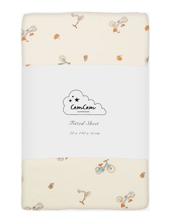 Cam Cam Copenhagen Sheet, Fitted, 70X140X15Cm - Cream - ONE SIZE