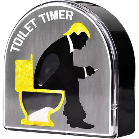 Minutt toalett timeglass sand timer, sandklokke med morsomme trykk for bad og toalett, sandglass som etablerer en tidsforståelse, morsomme gaver