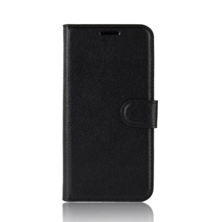 Litchi Plånboksfodral för Samsung Galaxy J6 Plus 2018 - Svart Svart