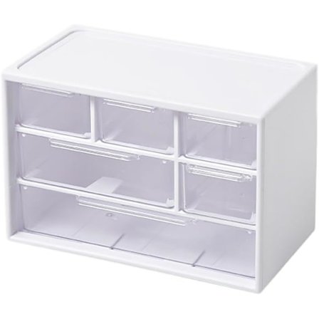 Byrå Liten Skrivebordsopbevaring Skuffer Plastopbevaringsskab Mini Opbevaringsboks Enhed Transparent Opbevaringstårn med 6 Skuffer Til Opbevaring af 