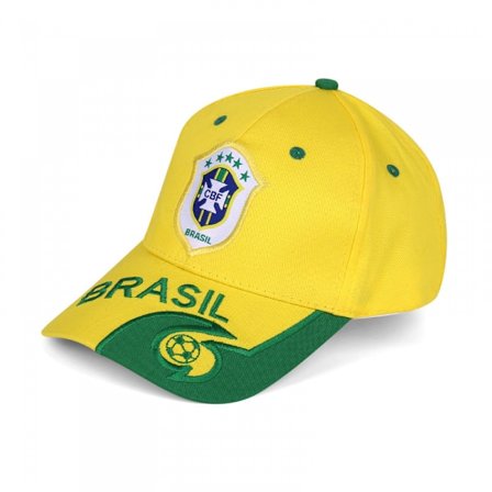 Brasilien landslag keps - Officiellt broderat CBF-emblem, gul & grön justerbar basebollkeps för passionerade Seleção-fans