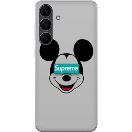 Kompatibelt Mobilskal till Samsung Samsung Galaxy S25 FE Mickey Mouse ansikte med Supreme logotyp streetwear inspirerat pop art motiv perfekt för fan