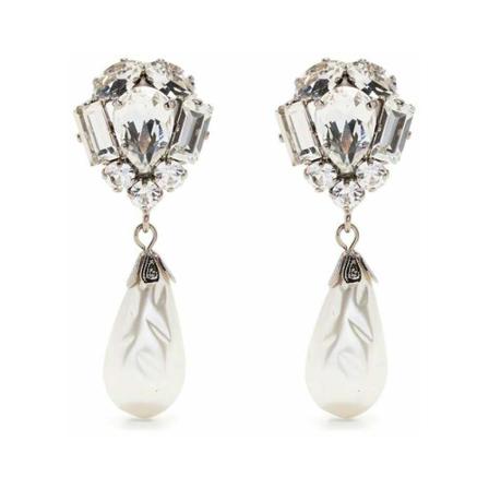 Alessandra Rich Earrings Grå, Dame Øreringe, Størrelse: ONE Size