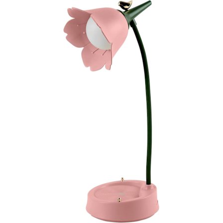 LED Blomster Skrivebordslampe Trådløs Bordlampe 3 Farvetilstande Sød Touch Læselampe USB Genopladelig Øjenbeskyttelse Natlampe (Grøn)