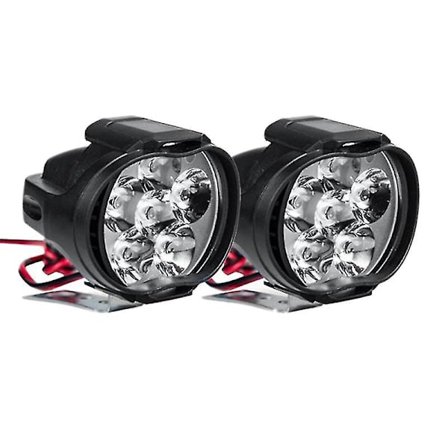 2 st 6 LED-motorcykelstrålkastare 10w 1000lm Universal Scooter Atv Dimljus 6000k Vit Bil