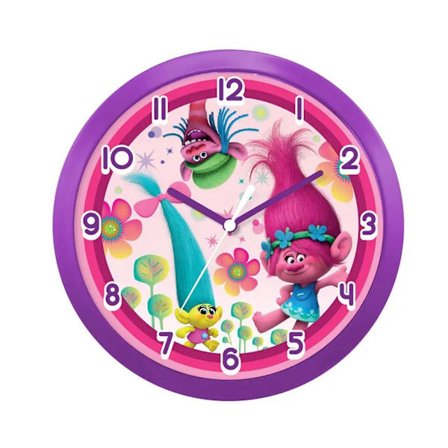 Trolls vægur rund med Poppie motiv perfekt til børneværelset