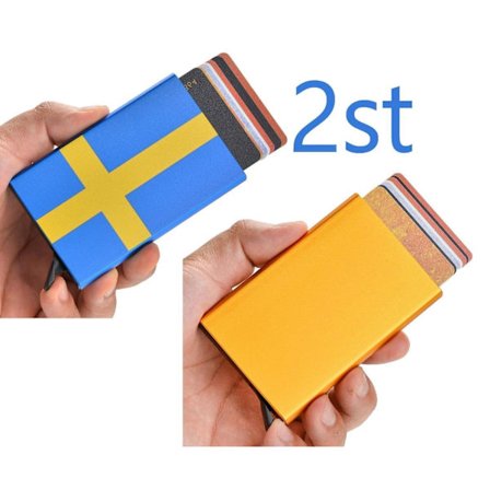 2ST Pop Up Korthållare . Sverige Flagga o Orange