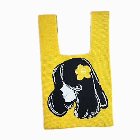 Strikket taske Indkøbstaske GUL KVINDER KVINDER