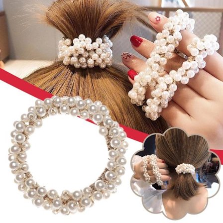 Large Elastic Pearl Hair Band Headdress Scrunchie Accessories Hair Tie Women UK