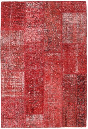 142X208 Tappeto Patchwork Moderno Rosso/Rosa (Lana, Turchia) Carpetvista