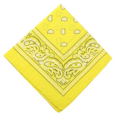 Bandana skjerf sjal snus klut paisley mønster gul