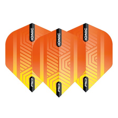 Red Dragon Darts Flights Standard Hardcore Ionic Orange/Yellow 100 Micron Extra Thick 3 Sets (9)