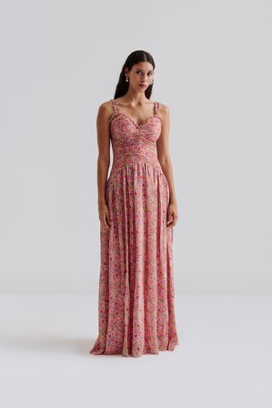 Malina - Seraphina maxi dress - 40 - Pink Ditsy