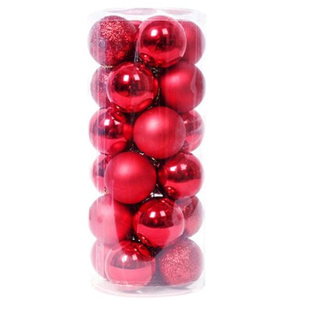 24 kpl joulupallokoristeita, särkymättömiä joulukuusen palloja, koriste-esineitä - DSW