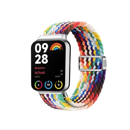 Xiaomi Band 9 Pro -sateenkaarenvärinen nailonranneke - Päivitetty magneettikiinnitys 2.0 Xiaomi 9 Pro
