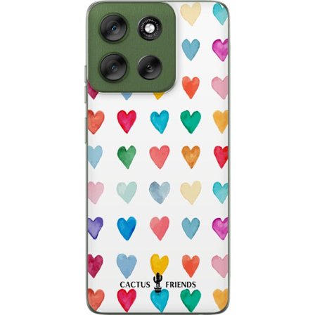 Kompatibel Mobilcover til Motorola Motorola Moto G56 Cactus and Friends - Watercolor Love Grid