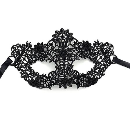 Sort Blondermaske Blød Blondermaske Halloween Maskerademaske Blonder Øjenmaske Halvmaske Sort