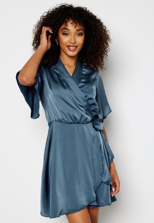 VERO MODA Amelia S/S Wrap Dress Vintage Indigo Klær
