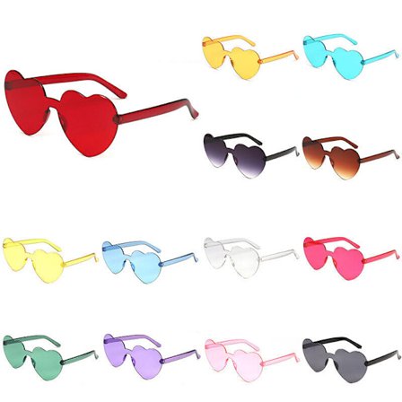 Mens Womens Love Heart Sunglasses Spectacle Frame Sun Glasses Flat Mirror Gift