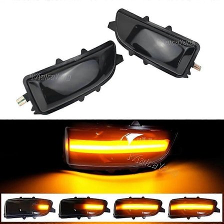 Kompatibel med Volvo C30 C70 S40 S60 V40 V50 V70 2008-2010 LED Dynamisk Blinklys Sidespeil Sekvensiell Lampe Blinklysindikator - WELLNGS