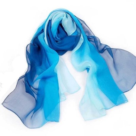 Silk Scarf Sjal BLÅ