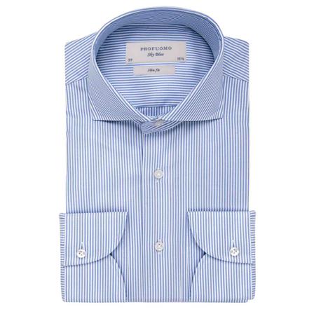 Profuomo shirt , Blauw , Heren , Maat: 2XL