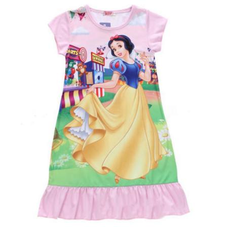 Disney Princess Crew Neck Kortärmad Volang Nattlinne