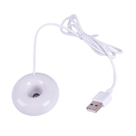 CDQ 1:a Mini Bärbar Donuts Luftfuktare USB Luftrenare Aroma Diff Vit