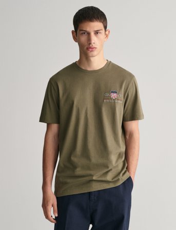 GANT Reg Archive Shield Emb Ss T-Shirt - Green - S