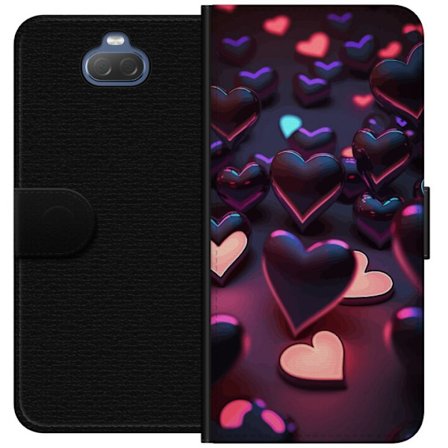 Yhteensopiva Lompakkokotelo Sony Sony Xperia 10 KeskiyönSydämet