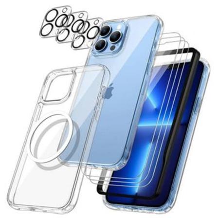 Iphone 14 Pro 6xhärdat Glas+1x Silkon Skal Tpu+ram Transparent