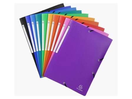 Exacompta Gummibandsmapp PP sorterade färger 10/fp - Lyreco - Kontorsmaterial - Mappar och plastfickor - Gummibandsmappar 3-klaff - Plast
