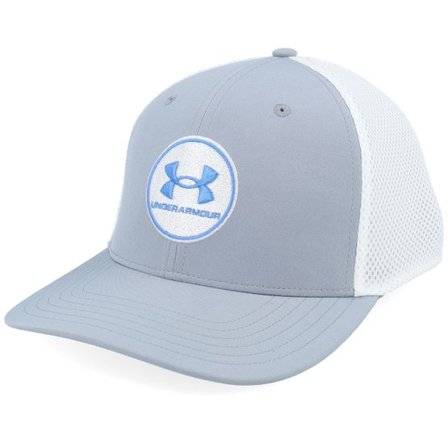 Under Armour - Grå flexfit Keps - M Iso-chill Drive Mid Str Steel Flexfit @ Hatstore