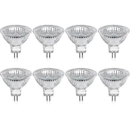 8-pack GU5.3 MR16 20W halogenlampor, 12V varmvitt, 400 lumen spotlight [ZHE]