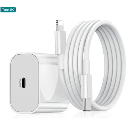 iPhone Snabbladdare USB-C Strömförsörjning 20W + 1m Kabel