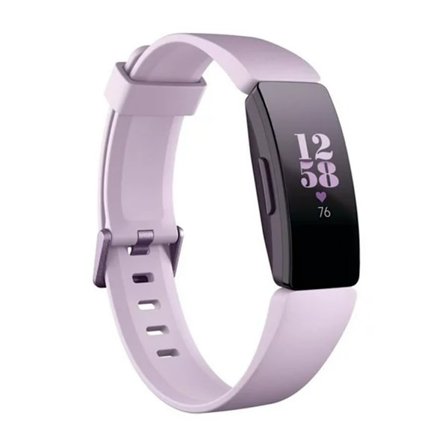 Fitbit Inspire HR 45mm Svart Urtavla Lila Gummirem Fitness Tracker