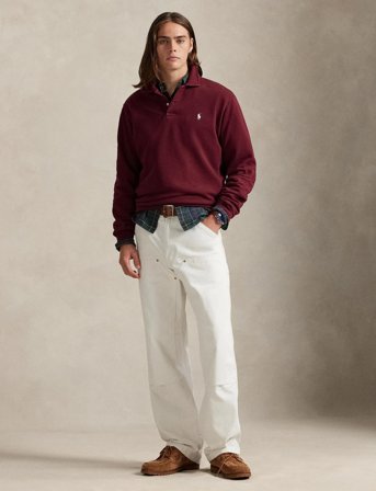 Polo Ralph Lauren Loopback Fleece Collared Sweatshirt - Burgundy - XS