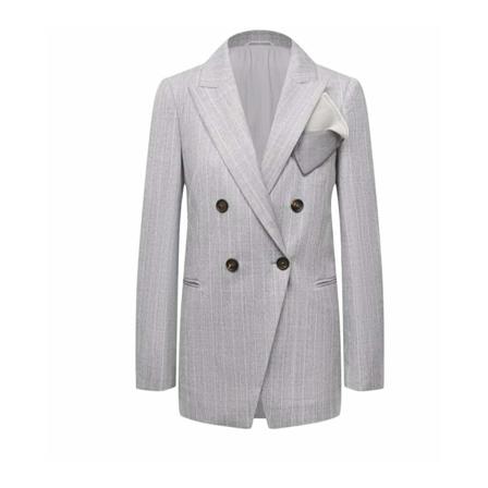 Brunello Cucinelli, Wool Jacket Szary, Kobieta, Rozmiar: L