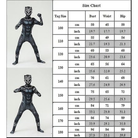 Black Panther Cosplay Kostume til Drenge 140 Yz