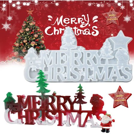 God Jul Hartsformar Epoxigjutformar Silikon Julgran Stjärnform Jultomte Smyckestillverkning Silikonform för God Jul