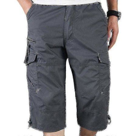 Herre 3/4 Lange Elastiske Shorts Midje Cargo Combat Trekvart Bukser