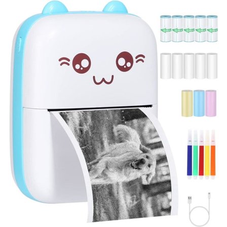 Mini termisk fotoskrivare för mobil Bluetooth bärbar skrivare Bildfoto rosa