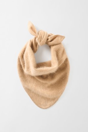 Soft Goat - Brushed Triangle scarf - Cashmere scarf - One Size - Camel