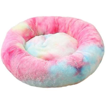Supermjuk rund plysch Marshmallowsäng för husdjur Multicolor
