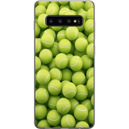 Kompatibel Mobilcover til Samsung Samsung Galaxy S10 Mønster af grønne tennisbolde i høj detalje, sporty motiv med gentagende tekstur og stærke fa