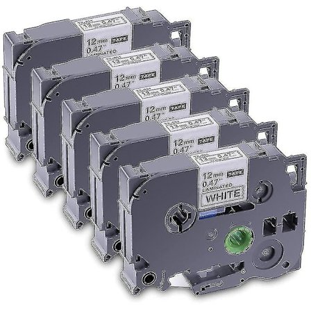 5-pakning etiketmaskintape til Brother Tze-231 -231 lamineret P-press etiketmaskintape, til model Pt D bedste gave (FMY)