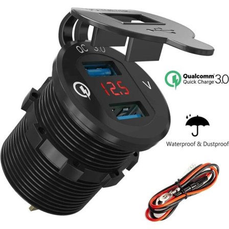 IC Motorcykel Dubbel USB-uttag Billaddare Marin Strömkontakt