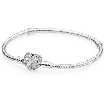 Armband - Pandora - Pavè hjärtlås - 20 cm - Dam - Vuxen
